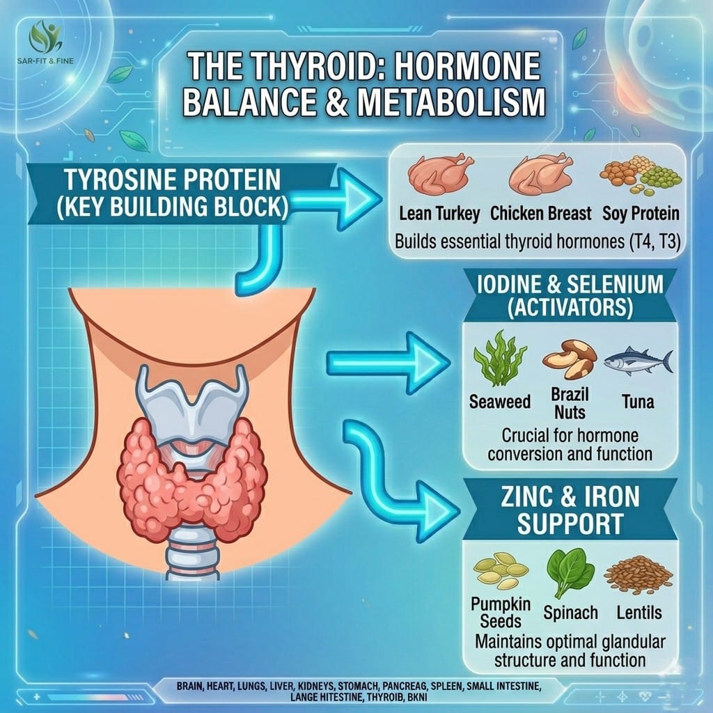 Best foods for body organs: thyroid health nutrition for hormone balance and metabolism by SAR-Fit & Fine